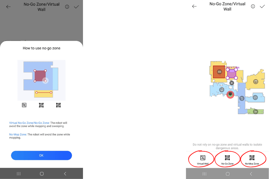 Запретные зоны устанавливаются в приложении Dreame L10s Pro.